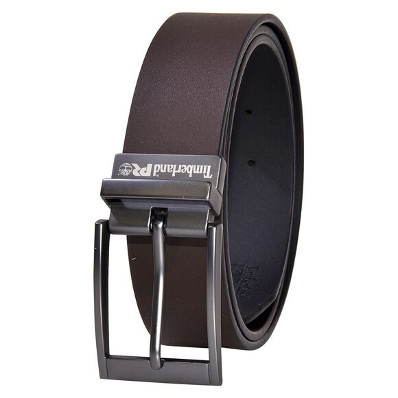 TIMBERLAND PRO Mens Belt Size 42 Dark Brown Leather Reversible Black - Picture 1 of 5